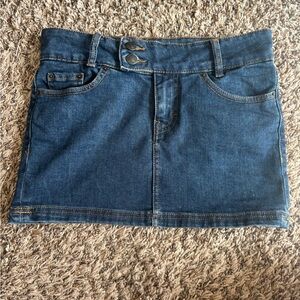 Motel Rocks Dark Blue Denim Mini Skirt